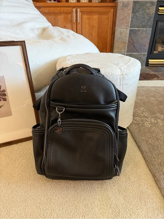 Rachel Parcel RP Black Leather Itzy Ritzy Collab Mom or Work Bag
