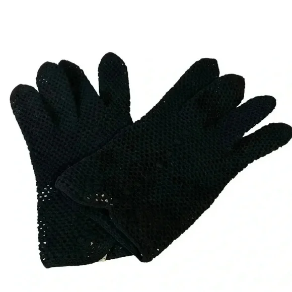 Vintage Italian Crochet Fishnet Gloves by Calvone Elegant Stretch Dress Gloves