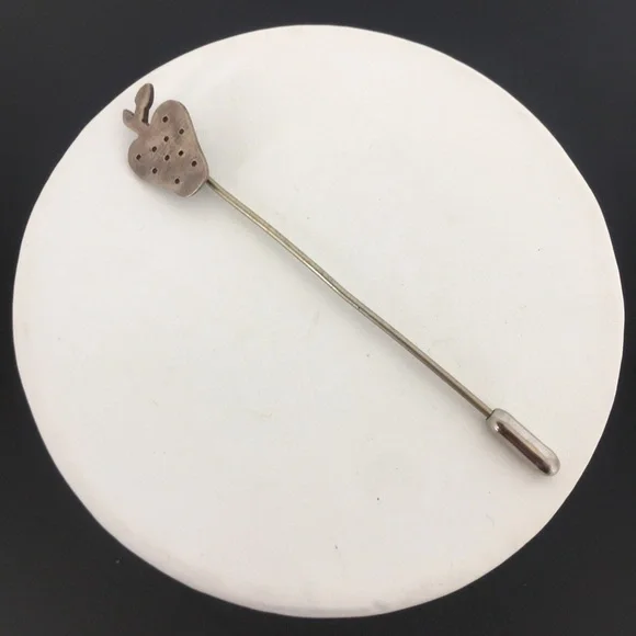 Vintage Sterling Silver Strawberry Stick Pin Hat Pin Old Estate Jewelry Retro