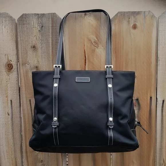 Stork Sak London black diaper bag