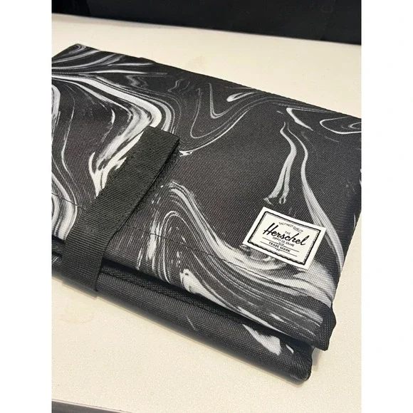 Herschel Supply Co. Black Marble Foldable Changing Pad Baby Future is Yours‎ New