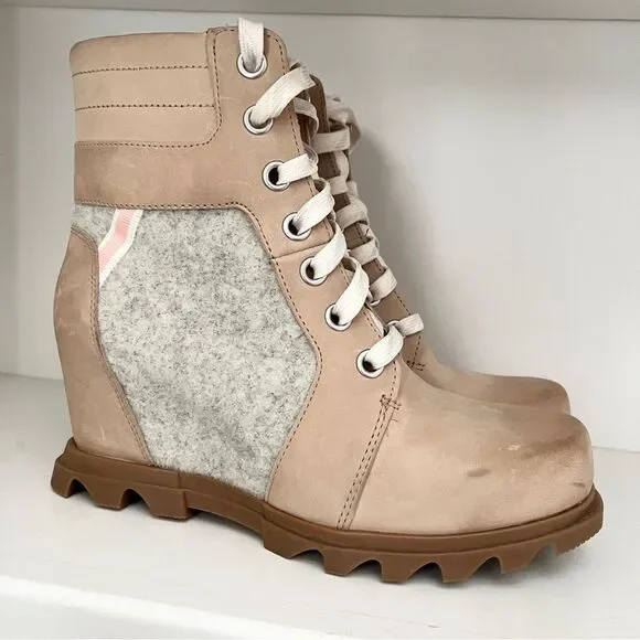 SOREL Women's Joan of Arctic Wedge II Lexie Boot Waterproof Leather Wedge 9.5