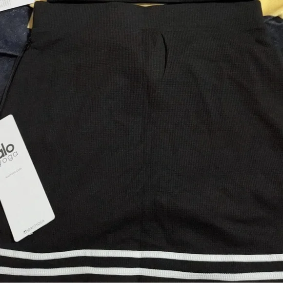ALO Yoga Black Pencil Skirt with White Stripes