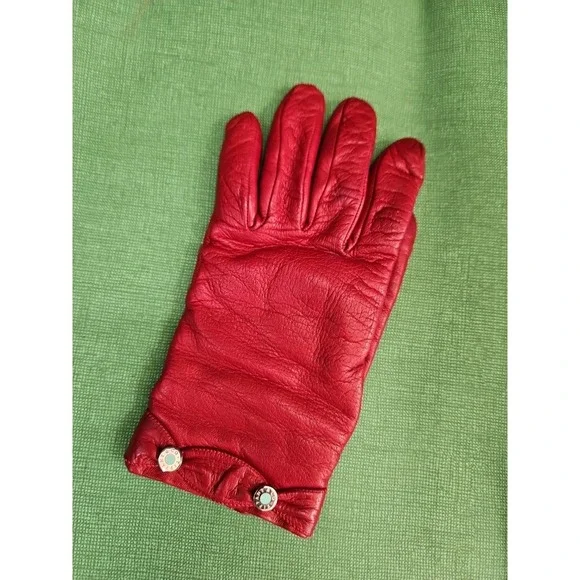Tiffany & Co Leather Nappa Glove Burgundy Wine‎ SINGLE LEFT HAND GLOVE Small