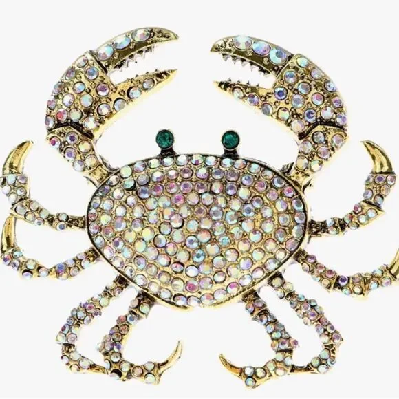 🦀 Heidi Daus on SALE NEW stunning white crystal crab brooch 🦀