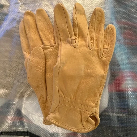 Women’s Vintage Deerskin Tan Unlined Driving Work Gloves NEW without Tags Size 7