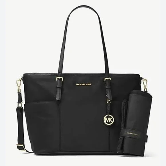 MICHAEL Michael Kors Black Tote Baby Bag with Gold Hardware