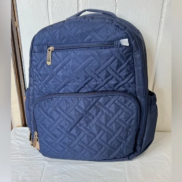 Elegant Navy Quilted Baby Bag