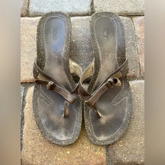 Teva Brown Wedge Sandals