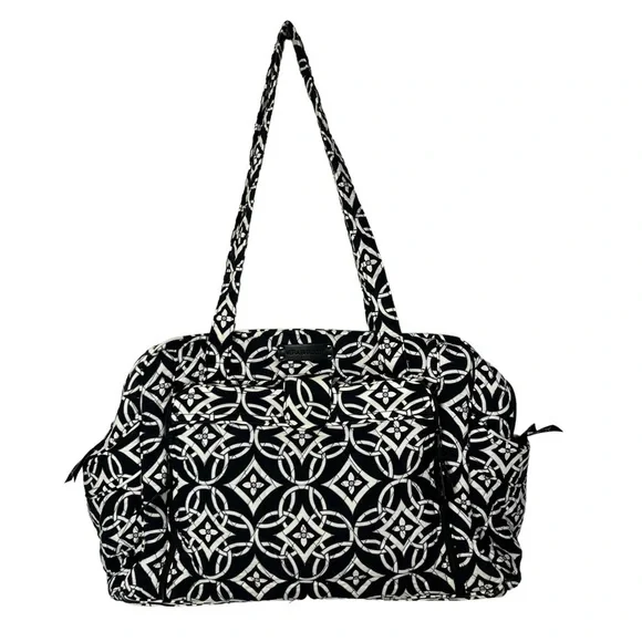 Vera Bradley Black & White Concerto Stroll Around Diaper Bag