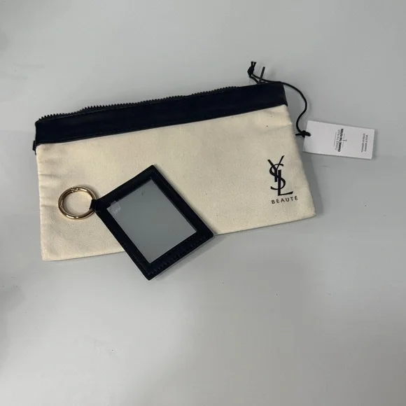 YSL Beauté Cream and Black Pouch with mirror