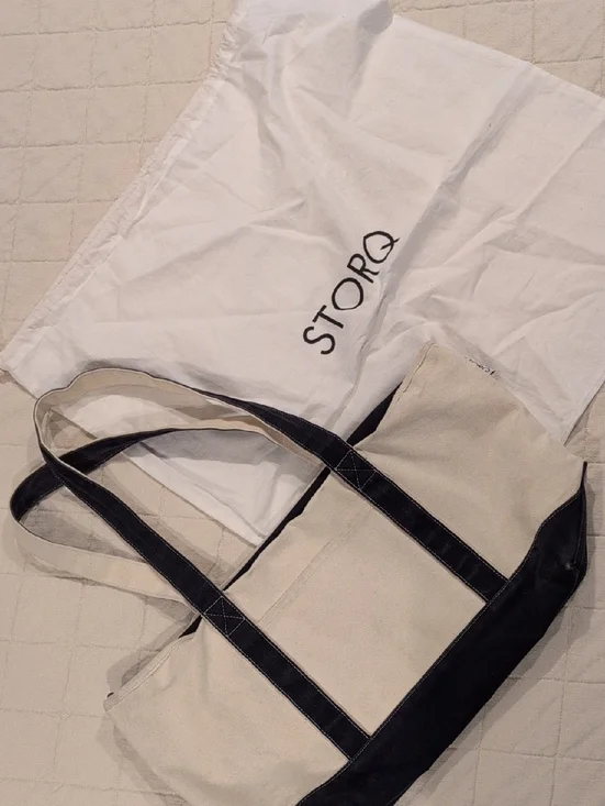 Storq Carryall Canvas Navy & Cream Diaper Bag