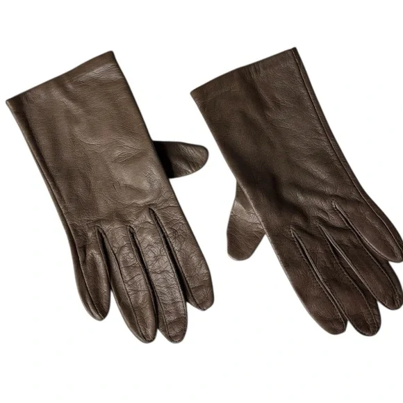 Vintage Tan Leather Gloves Driving Short Brown Women’s Brown Taupe Neutral