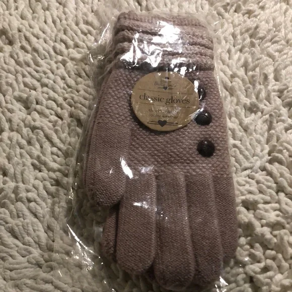 🚨B2G1 New BRITTS KNITS Pale Pink Brown Buttoned Classic Look Gloves