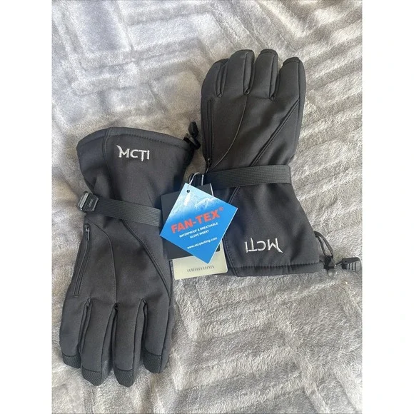 MCTI BLACK‎ OUTDOOR SKI WATERPROOF GLOVES SIZE LARGE NEW