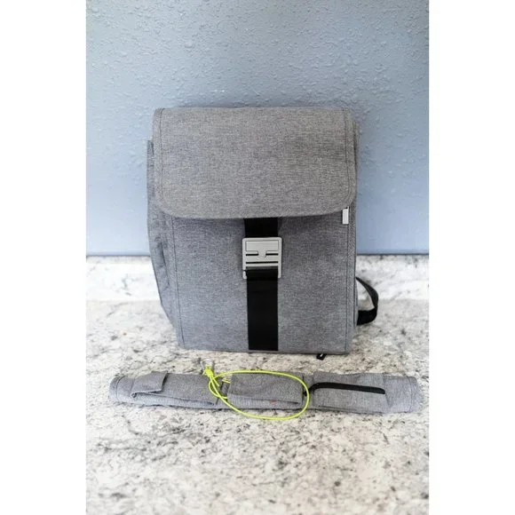IKEA Family Gray Diaper Bag with Green Accents