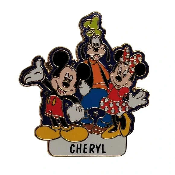 Cheryl Mickey Mouse Pin Goofy Minnie Classic Personalized‎ Disney Disneyana Gift