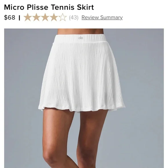 White Alo Tennis Skirt. Size small