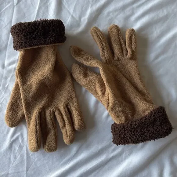 Seven apparel women's tan and brown winter gloves mittens