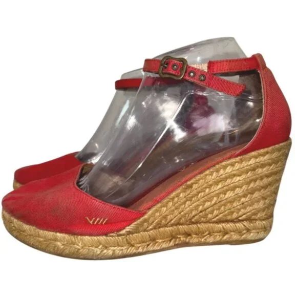 Viscata Barcelona Estartit Canvas Espadrille Wedge Heel Sandals 40 9 Closed Toe