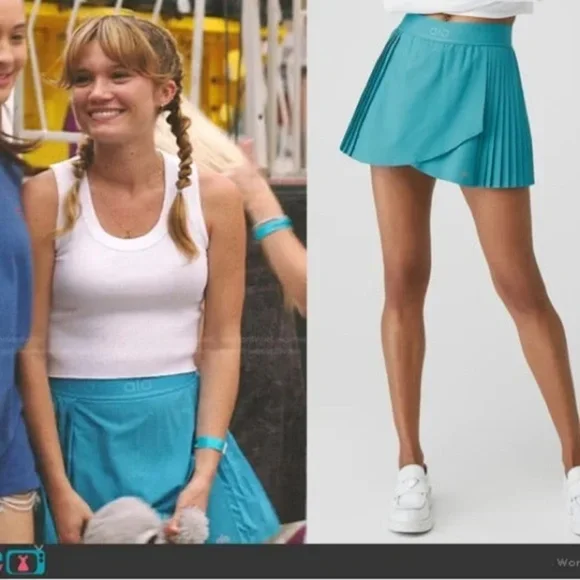ALO Yoga Aces Tenis Skirt in Blue Splash Sz. XXS | The Summer I Turned Pretty
