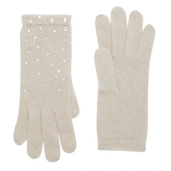 CAROLYN ROWAN COLLECTION Crystal Embellished Cashmere Gloves