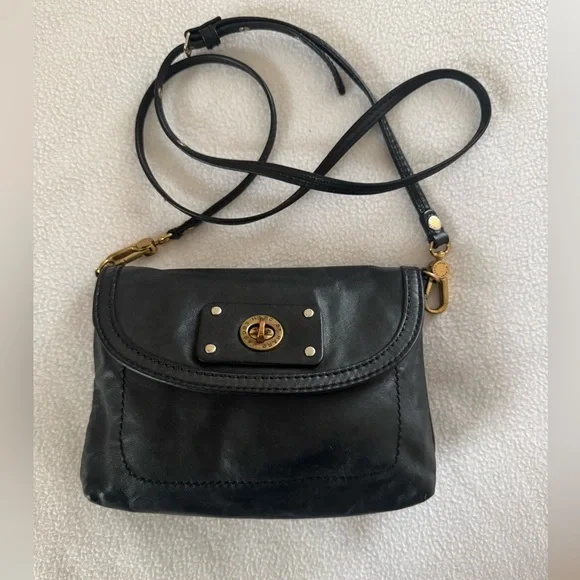 Marc Jacobs Smallmarc Black Leather Crossbody Bag