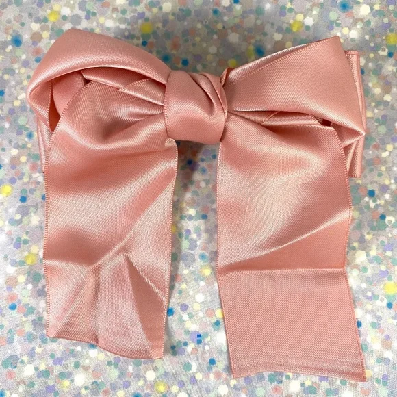 Beautiful Polyester Silk Style Hair Bow Blush Pink