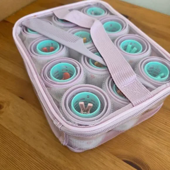 Hair Roller Set Of 12 1.5 Inch Retro Old School Grandma 90s Y2K Purple Blue