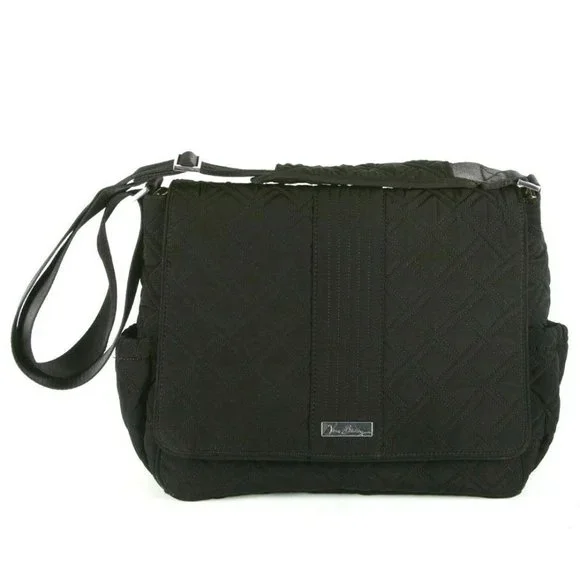 Vera Bradley Messenger Baby Bag In Classic Quilted Black