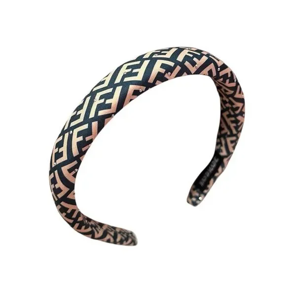 💎2/$30💎 Handmade Upcycled Designer Inspired Teal And Cream FF Patterned Headband