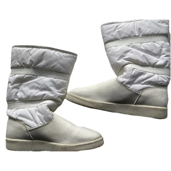 TECNICA Skandia White Fur Ski Boots Made Italy Women’s Size 6.5/ 37 EU