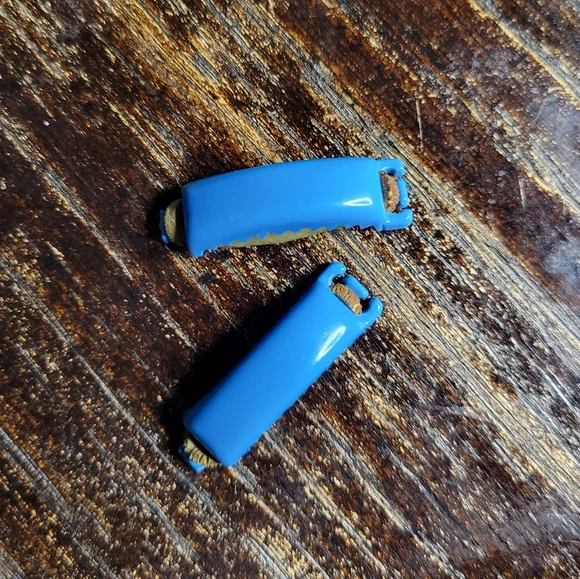vintage 40s blue braid clips
