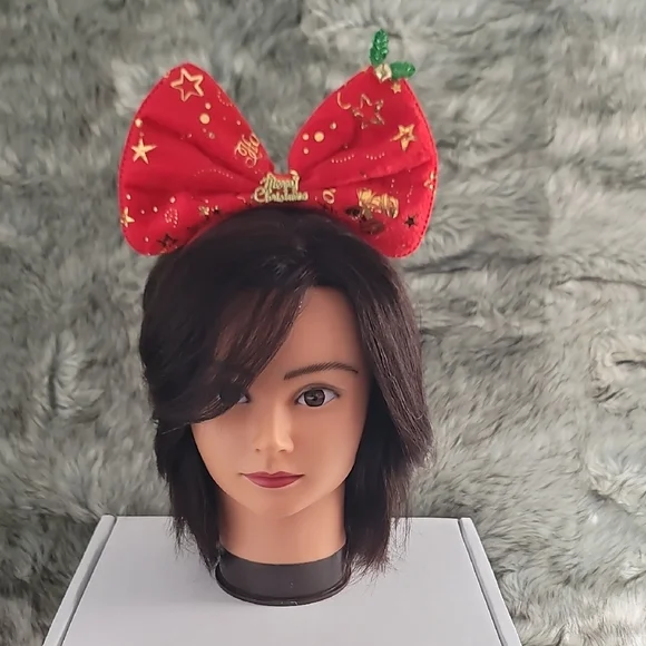 Festive Red Christmas Bow Headband