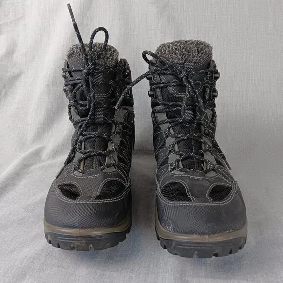 Ecco Xpedition III Gore Tex Lace Up Hiking Boots In Black US Size 8-8.5 Flaws