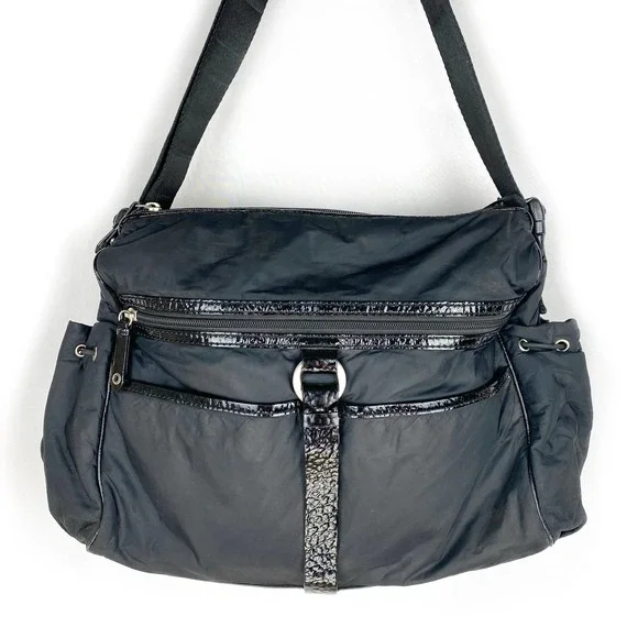 Cole Haan Diaper Bag Kyle Collection Black Nylon Adjustable Strap Baby Purse