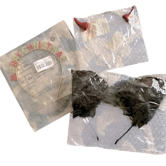 Bundle Of 3 Seasonal Headbands Halloween Christmas Hair Theme Party Brand New