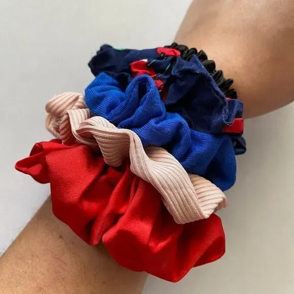 Set of 5 Scrunchies - Red Cherry