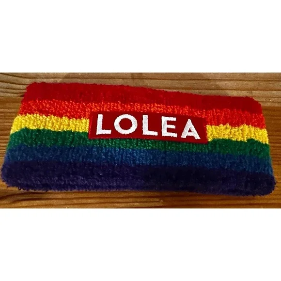NEW! Lolea Rose wine sangria rainbow headband sweatband pride