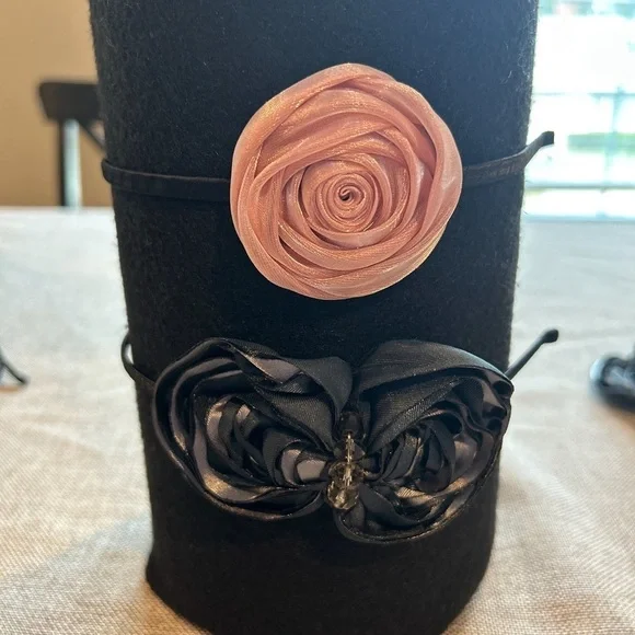 Elegant Pink, Red and Black Floral Headbands