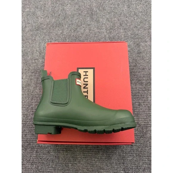 Hunter Original Chelsea Low Rain Boot Women's Size 7 Waterproof Green New In Box