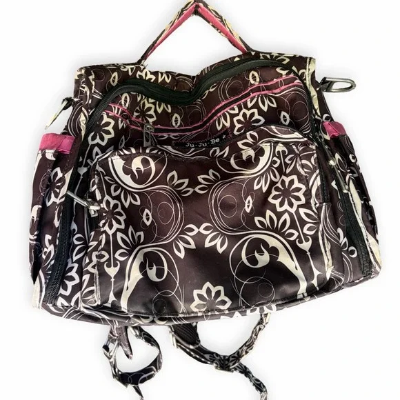 Ju Ju Be Convertible Large Diaper Bag Paisley Good Condition