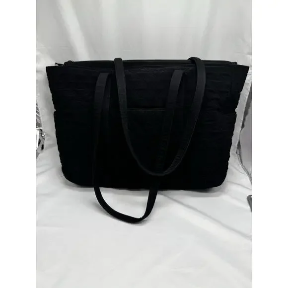 Vera Bradley Baby Diaper Bag Black Paisley Lined Quilted Tote Travel Workout
