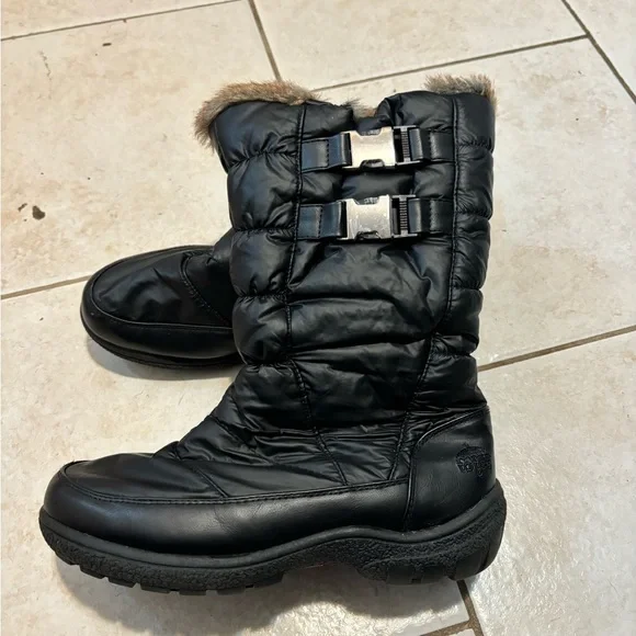 Totes Women’s Waterproof Faux Fur Puffer‎ Snow Boots Black Size 7