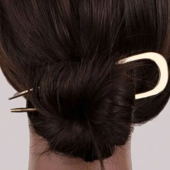 Gold U-Shaped Hair Pin A1598