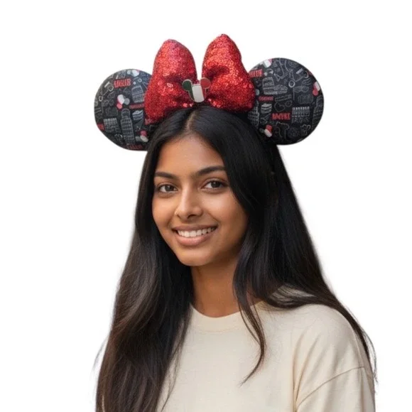 Disney EPCOT Italy Pavilion Minnie Mouse Ear Headband Red Sequin Italia NWT