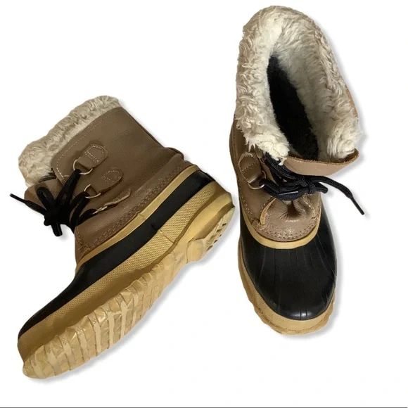 SOREL VTG Manitou Leather Wool Lined Duck‎ Boots 6