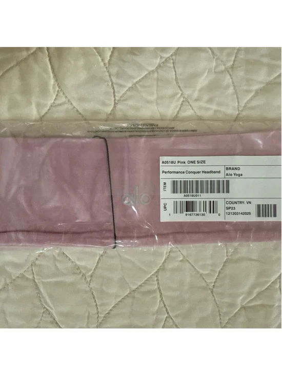 Alo Yoga Pink Performance Conquer Headband One Size