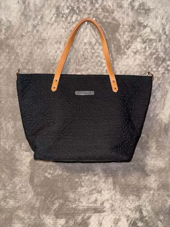 Petunia Pickle Bottom Black Quilted Tote Bag