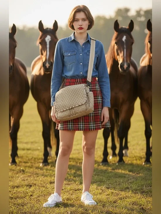 Burberry Quilted Crossbody Bag in Beige